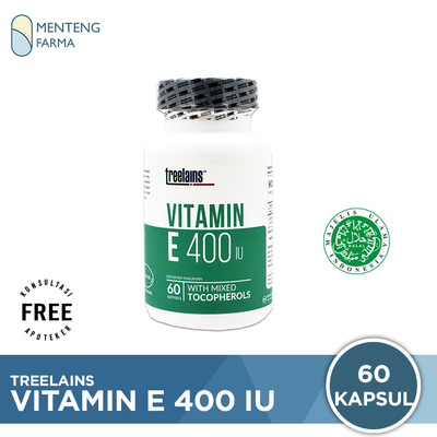 Treelains Vitamin E 400 IU 60 Kapsul - Vitamin Kulit & Jantung - Menteng Farma