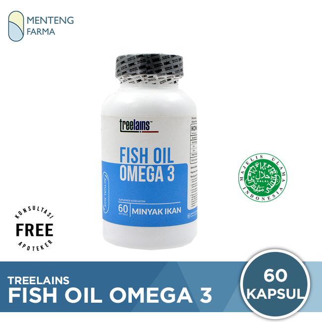 Treelains Fish Oil Omega-3 60 Kapsul - Suplemen Kesehatan Tubuh - Menteng Farma