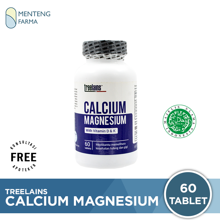 Treelains Calcium Magnesium 60 Tablet - Suplemen Tulang dan Gigi - Menteng Farma