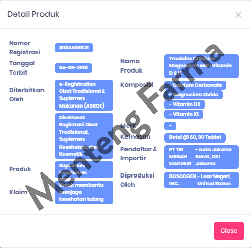 Treelains Calcium Magnesium 60 Tablet - Suplemen Tulang dan Gigi - Menteng Farma