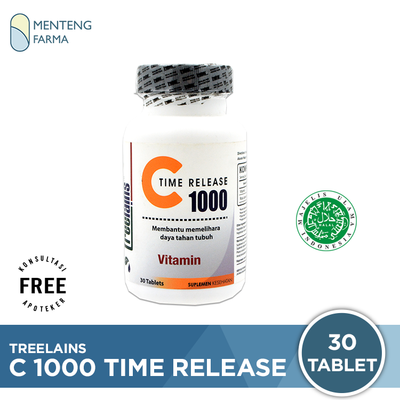 Treelains C 1000 Time Release 30 Tablet - Vitamin Daya Tahan Tubuh - Menteng Farma