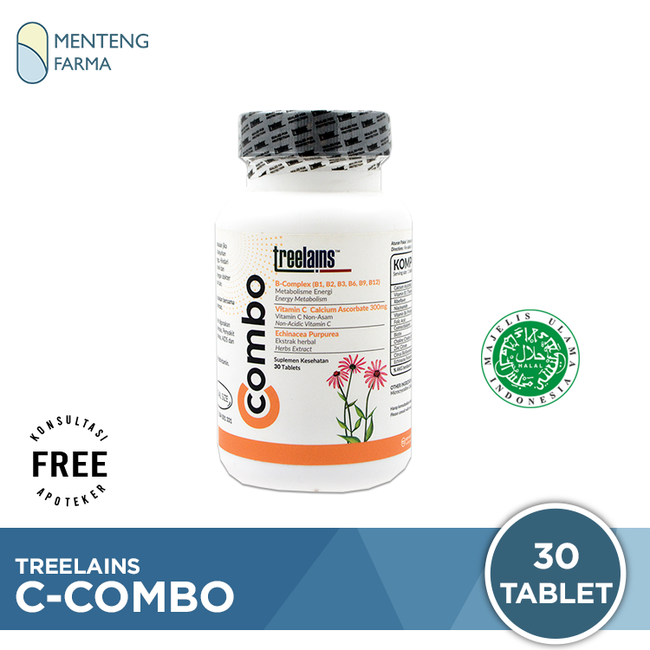 Treelains C-Combo 30 Tablet - Suplemen Antioksidan Daya Tahan Tubuh - Menteng Farma