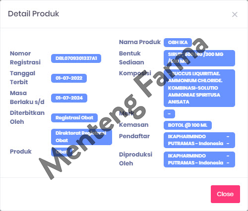 OBH Ika Sirup 200 mL - Obat Batuk Berdahak - Menteng Farma