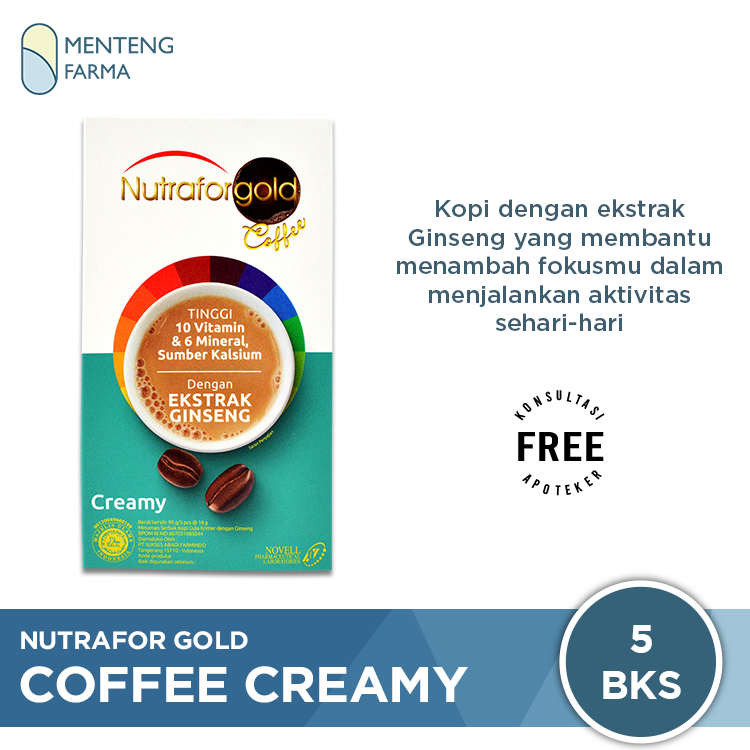 Nutrafor Gold Coffee Creamy - Kopi Ekstrak Ginseng - Menteng Farma