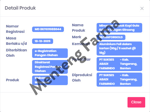 Nutrafor Gold Coffee Original - Kopi Esktrak Ginseng - Menteng Farma