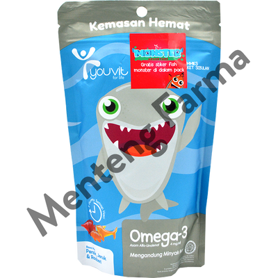 Youvit Omega 3 kids 30 Gummies - Multivitamin Omega 3 Untuk Anak - Menteng Farma