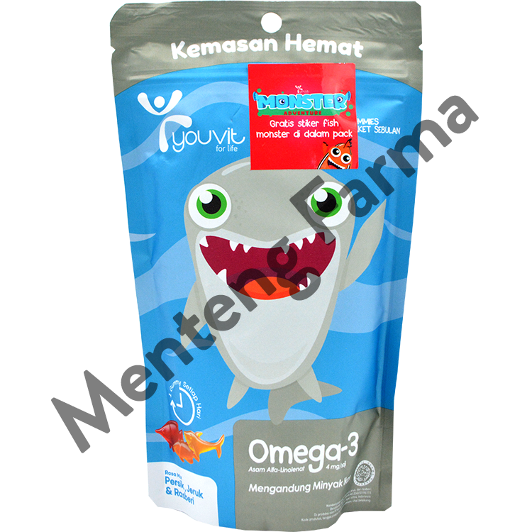 Youvit Omega 3 kids 30 Gummies - Multivitamin Omega 3 Untuk Anak - Menteng Farma