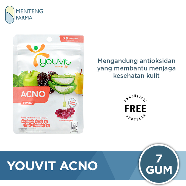 Youvit Acno 7 Gummies - Vitamin Untuk Kulit Berjerawat - Menteng Farma