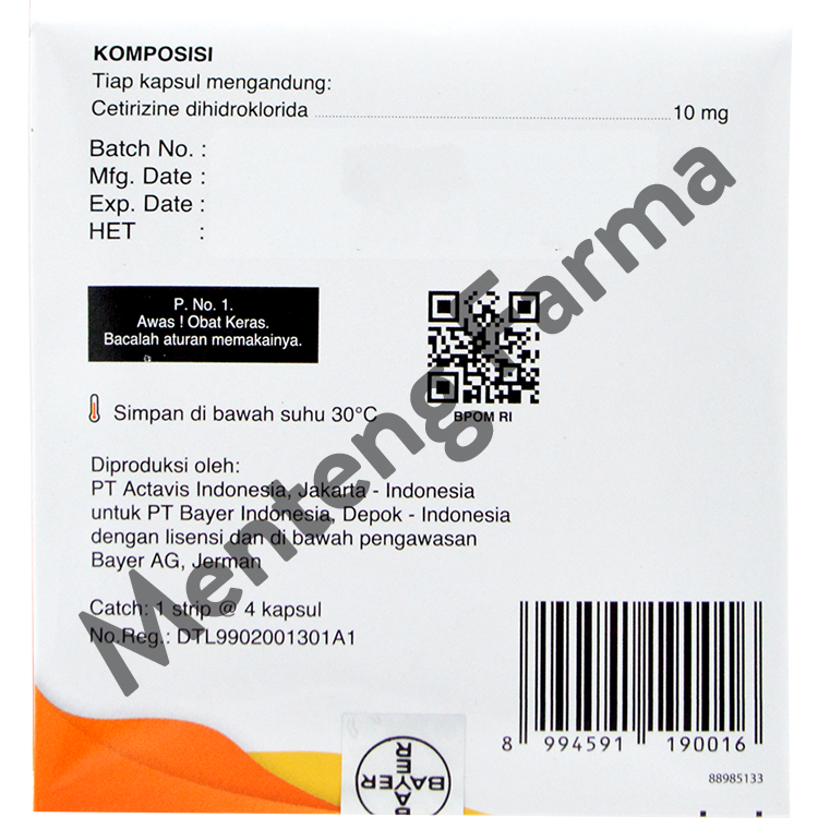 Incidal-OD 4 Kapsul - Obat Alergi Rhinitis Urtikaria - Menteng Farma