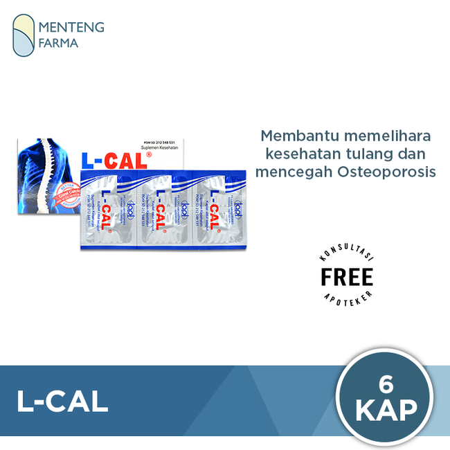 L-Cal 6 Kaplet - Suplemen Kesahatan Tulang - Menteng Farma