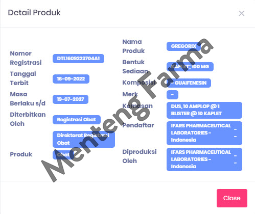 Gregorix 100 mg 10 Kaplet - Meredakan Batuk Berdahak - Menteng Farma