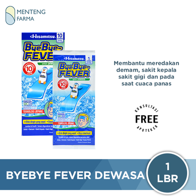 Byebye Fever Dewasa 1 lembar - Plaster Kompres Demam untuk Dewasa - Menteng Farma