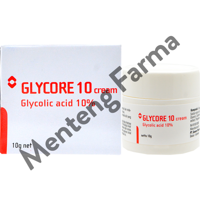 Glycore 10% Cream 10 g - Menyamarkan Kulit Gelap dan Flek Hitam - Menteng Farma