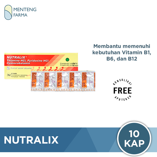 Nutralix 10 Kaplet - Suplemen Vitamin B - Menteng Farma