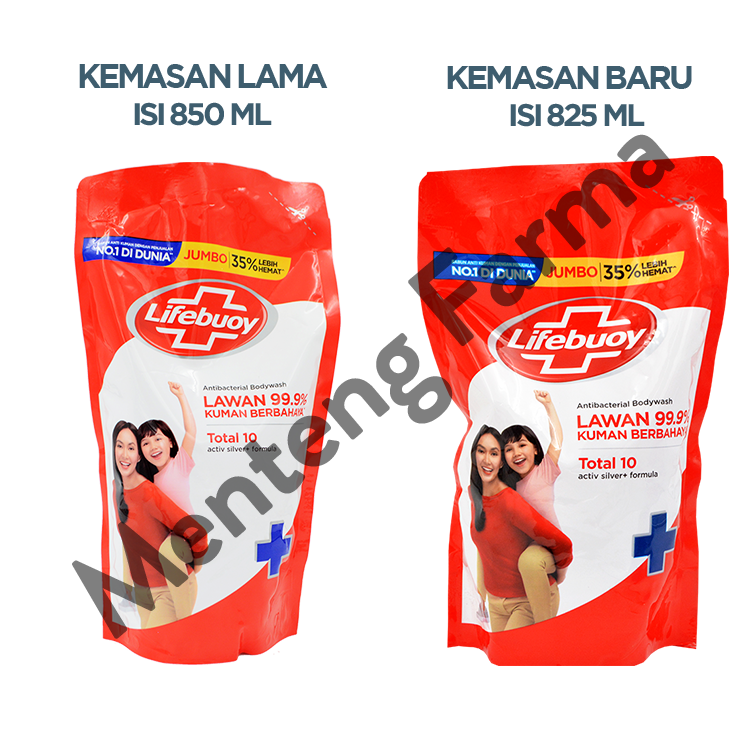 Lifebuoy Sabun Mandi Cair Refill Total 10 850 ML - Sabun Antibakteri ActivSilver - Menteng Farma