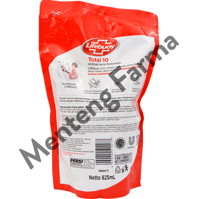 Lifebuoy Sabun Mandi Cair Refill Total 10 850 ML - Sabun Antibakteri ActivSilver - Menteng Farma