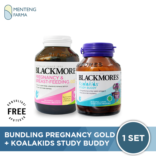 Paket Bundling Blackmores Pregnancy & Breastfeeding Gold + Koala Kids Study Buddy - Menteng Farma