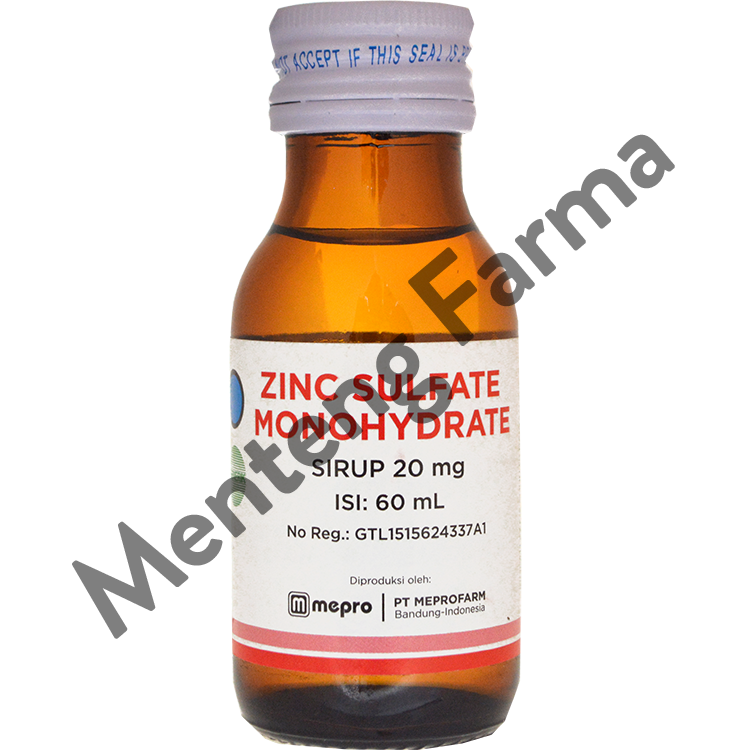 Zinc Sulfate 20 mg/5 mL Sirup 60 mL - Pelengkap Pengobatan Diare Anak - Menteng Farma