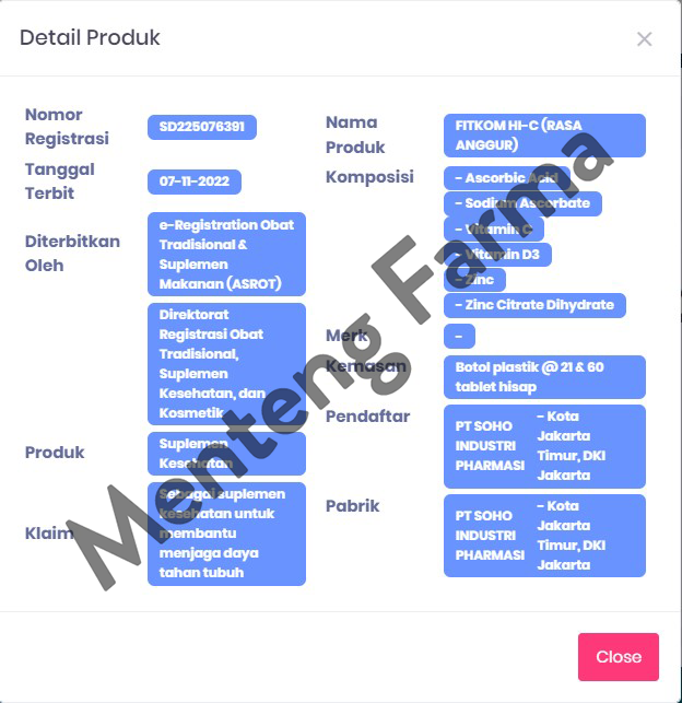 Fitkom Rasa Anggur 21 Tablet - Multivitamin Tablet Hisap Anak - Menteng Farma