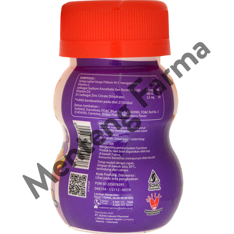 Cd R Rrasa Anggur Fitkom Rasa Anggur 21 Tablet - Multivitamin Tablet Hisap Anak – Apotek
