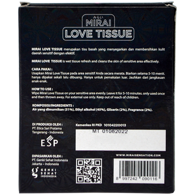 Mirai Love Tissue 3 Sachet - Menteng Farma