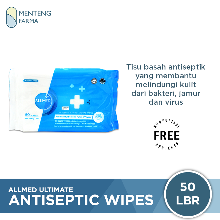 Allmed Ultimate Antiseptic Wipes - Tisu Basah Antibakteri - Menteng Farma