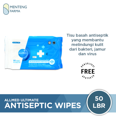Allmed Ultimate Antiseptic Wipes - Tisu Basah Antibakteri - Menteng Farma