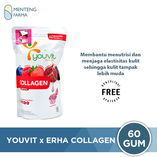 Youvit x Erha Collagen 60 Gummies - Gummy Kolagen Anti Aging - Menteng Farma