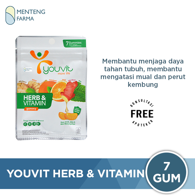 Youvit Herb & Vitamin 7 Gummies - Vitamin Kesehatan Tubuh - Menteng Farma
