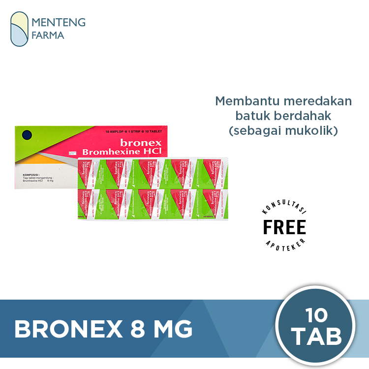 Bronex 8 mg 10 Tablet - Obat Batuk Berdahak - Menteng Farma