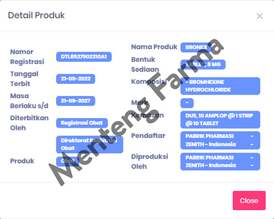 Bronex 8 mg 10 Tablet - Obat Batuk Berdahak - Menteng Farma