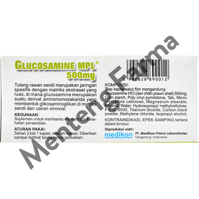 Glucosamine 500 mg 10 Kaplet - Suplemen Kesehatan Sendi - Menteng Farma