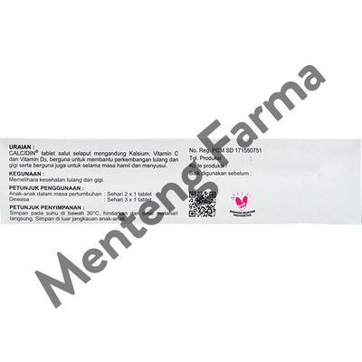 Calcidin 10 Tablet - Suplemen Kalsium Tulang dan Gigi - Menteng Farma