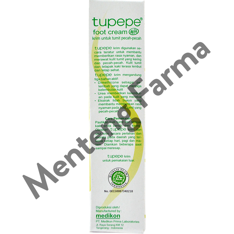 Tupepe Foot Cream 30 g - Krim Tumit Kasar dan Pecah-pecah - Menteng Farma