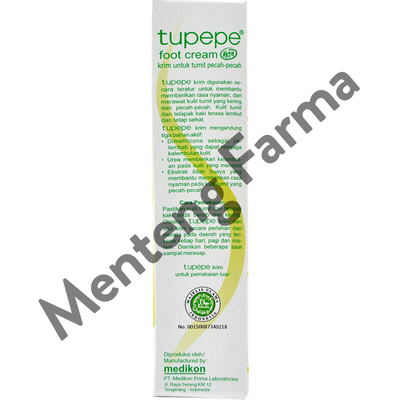 Tupepe Foot Cream 30 g - Krim Tumit Kasar dan Pecah-pecah - Menteng Farma