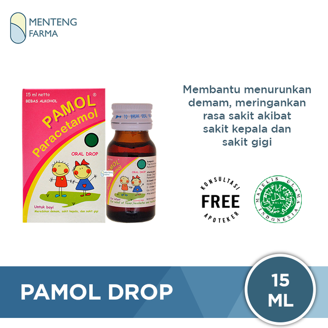 Pamol Drop 15 mL - Obat Demam, Nyeri dan Sakit Kepala - Menteng Farma