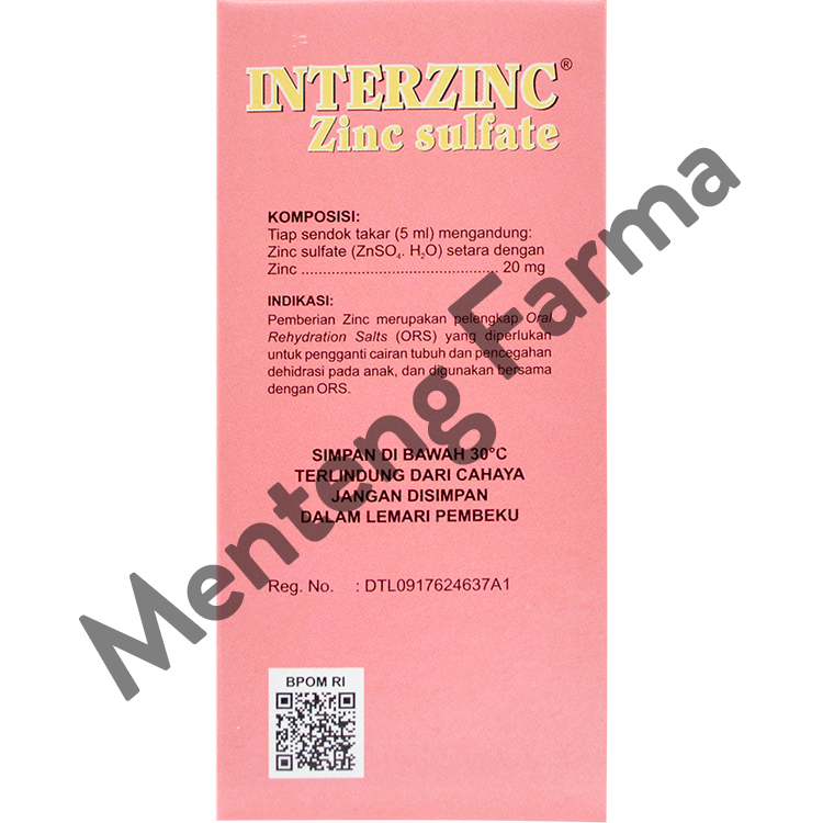 Interzinc Sirup 60 mL - Obat Diare Anak - Menteng Farma