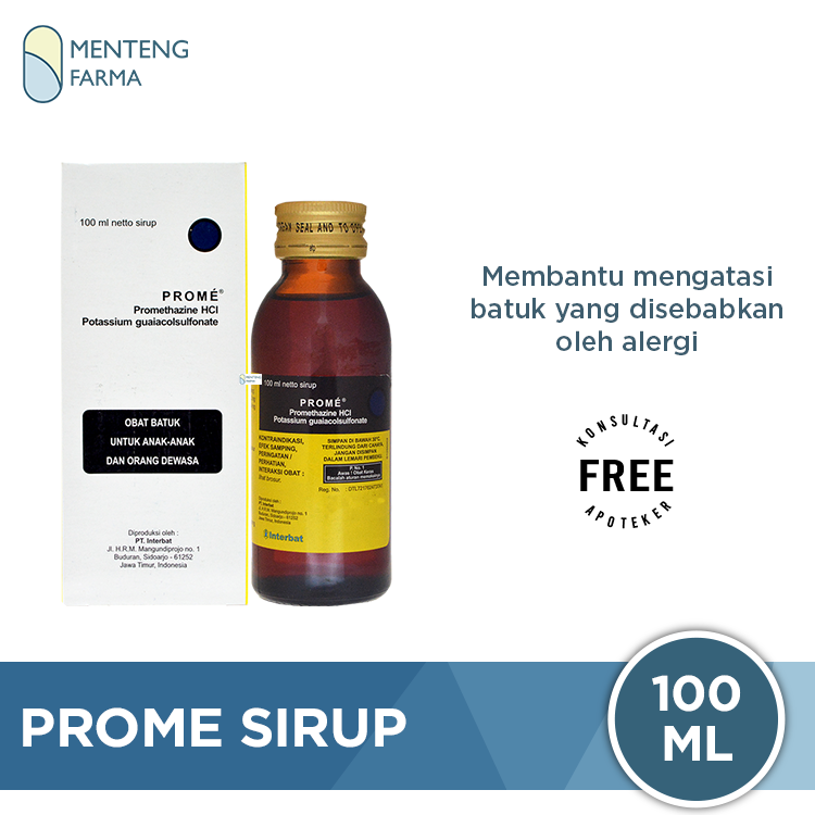 Prome Sirup 100 mL - Obat Batuk Alergi - Menteng Farma