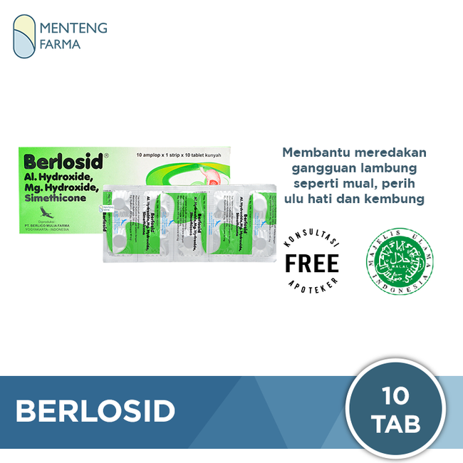 Berlosid 10 Tablet - Obat Maag - Menteng Farma