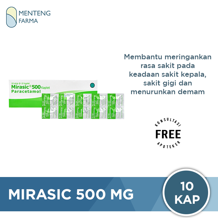 Mirasic 500 mg 10 Kaplet - Pereda Demam dan Nyeri - Menteng Farma