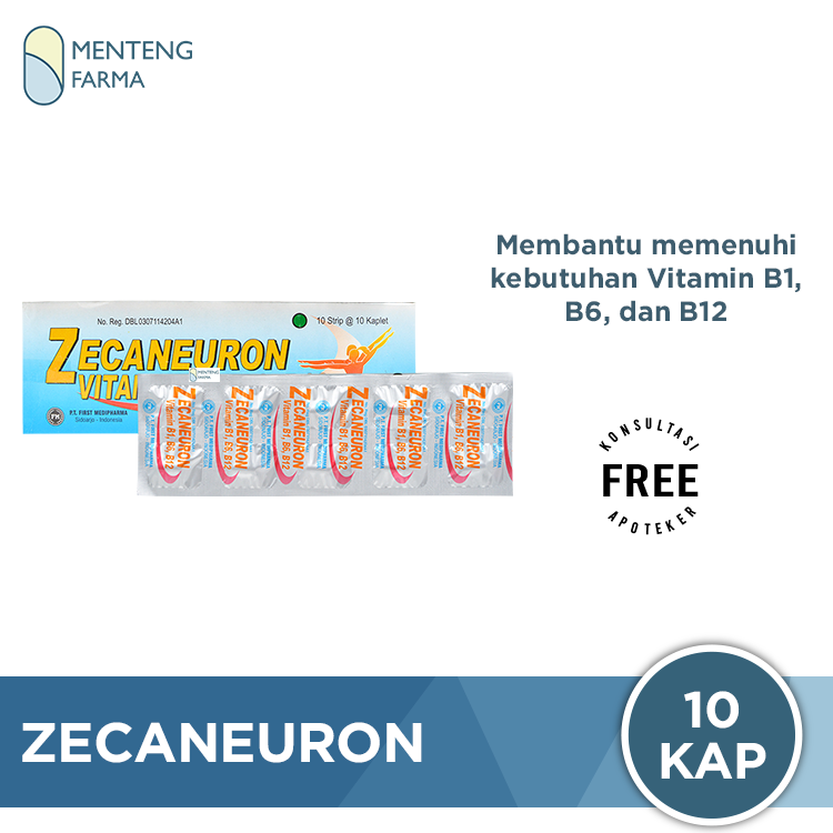 Zecaneuron 10 Kaplet - Vitamin B1 B6 B12 - Menteng Farma