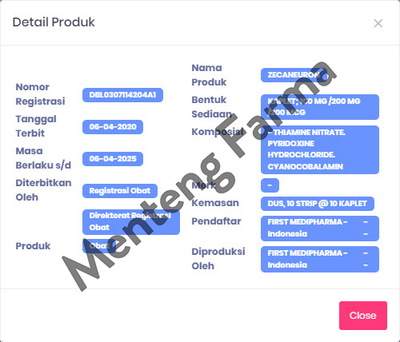 Zecaneuron 10 Kaplet - Vitamin B1 B6 B12 - Menteng Farma