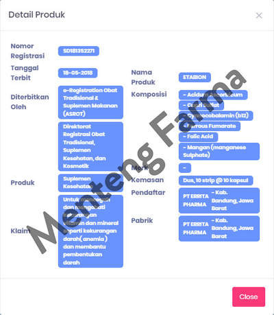 Etabion 10 Kapsul - Suplemen Penambah Darah - Menteng Farma