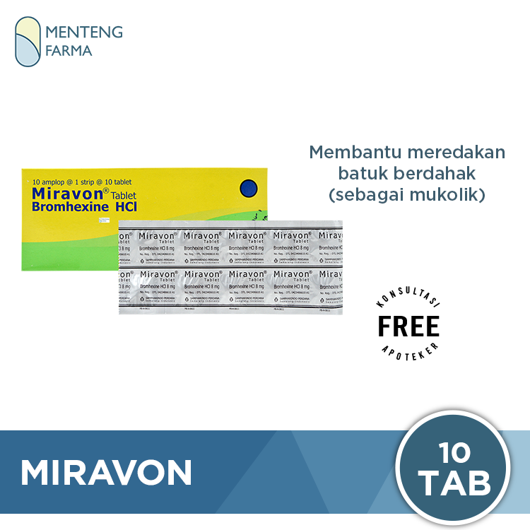 Miravon 10 Tablet - Untuk Batuk Berdahak - Menteng Farma