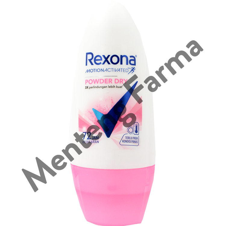 Rexona Anti-Perspirant Deodorant Roll On Powder Dry 45 ML - Tetap Kering dan Segar 48 Jam - Menteng Farma