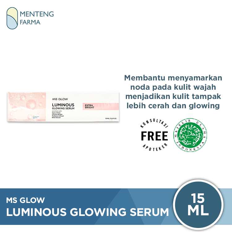 Ms Glow Luminous Glowing Serum 15 mL - Mencerahkan Kulit 10x Lipat - Menteng Farma