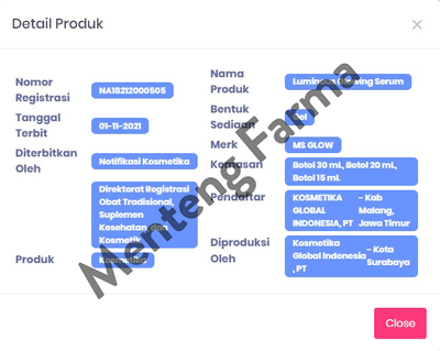 Ms Glow Luminous Glowing Serum 15 mL - Mencerahkan Kulit 10x Lipat - Menteng Farma