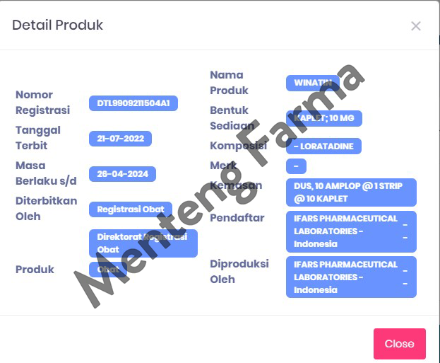 Winatin 10 Kaplet - Obat Alergi Rinitis - Menteng Farma